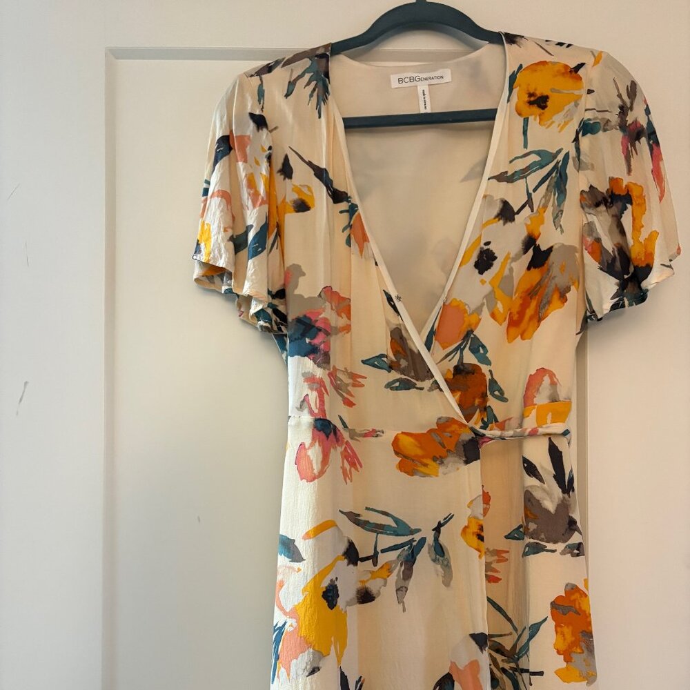 BCBG Mini Wrap Floral Dress  - XS